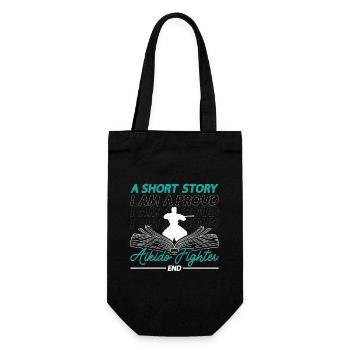 Aikido Fighter A Short Story I Am A Martial Artist - Geschenkbeutel für Flaschen - Schwarz - Vorne
