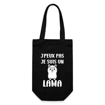 Humour mignon petit lama - Sac à bouteille - noir - Devant
