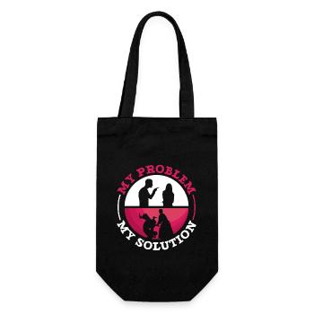 Aikido Fighter My Problem My Pictogram Mom Karate - Gift Bag for Bottles - black - Front