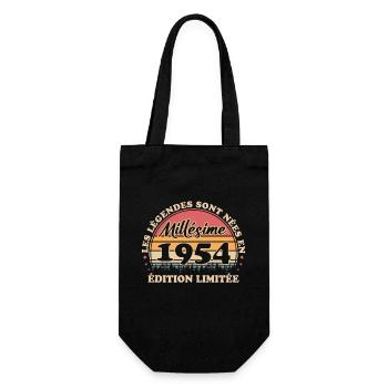 Millésime 1954 Vintage Anniversaire Rétro 1954 - Sac à bouteille - noir - Devant