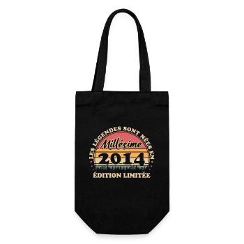 Millésime 2014 Vintage Anniversaire Rétro 2014 - Sac à bouteille - noir - Devant