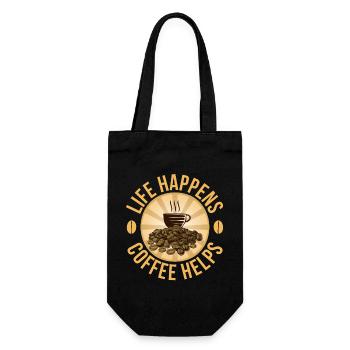 Life Happens Coffee Helps - Gift Bag for Bottles - black - Front