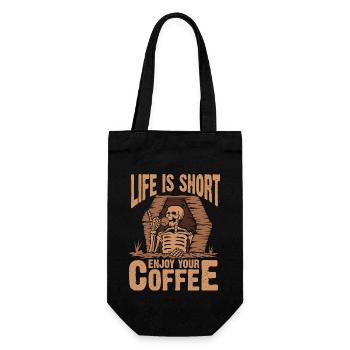Life is short, enjoy your coffee - Gift Bag for Bottles - black - Front