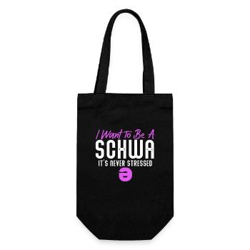 Ich will ein Schwa sein, der nie gestresst ist - Geschenkbeutel für Flaschen - Schwarz - Vorne