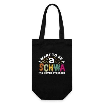 Ich will ein Schwa sein, der nie gestresst ist - Geschenkbeutel für Flaschen - Schwarz - Vorne