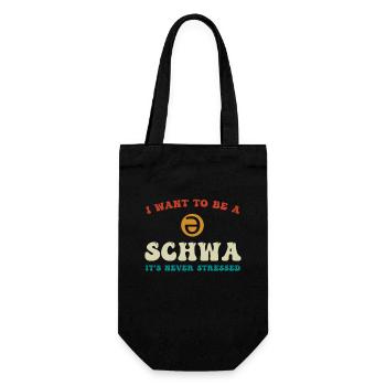 Ich will ein Schwa sein, der nie gestresst ist - Geschenkbeutel für Flaschen - Schwarz - Vorne