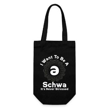 Ich will ein Schwa sein, der nie gestresst ist - Geschenkbeutel für Flaschen - Schwarz - Vorne