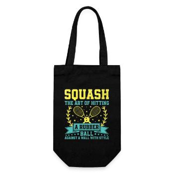 Squashspieler Squash-Tennisspieler Raquetball-Spor - Geschenkbeutel für Flaschen - Schwarz - Vorne