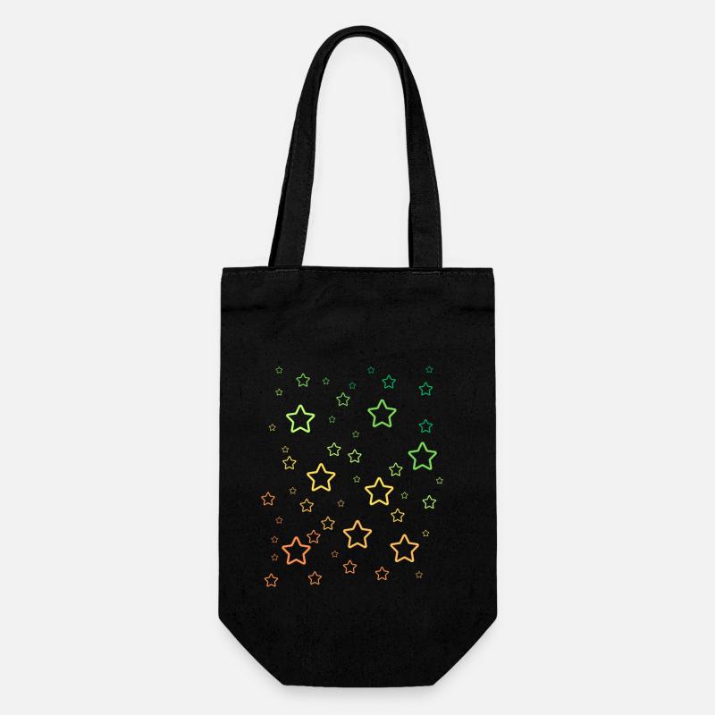 Rainbow Stars - Gift Bag for Bottles - black