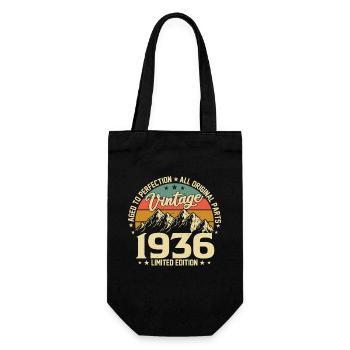 Vintage 88. Geburtstag 1936 - Geschenkbeutel für Flaschen - Schwarz - Vorne