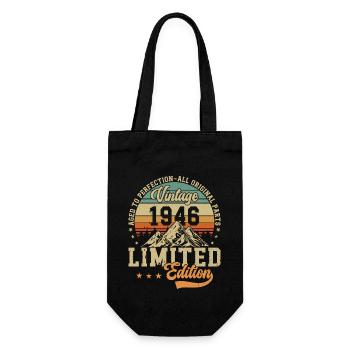 78th Birthday Vintage Retro 1946 - Gift Bag for Bottles - black - Front