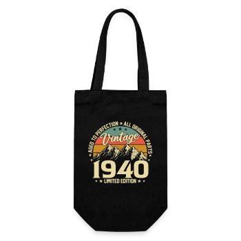 Vintage 84th Birthday Retro Style 1940's - Gift Bag for Bottles - black - Front