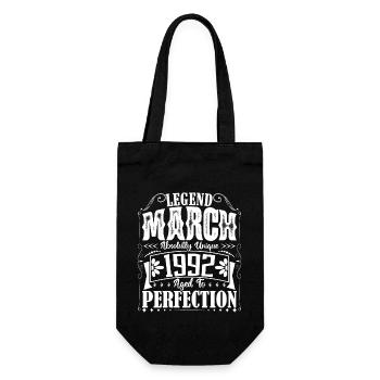 March 1992. March 1992 Birthday Gift. March. - Gift Bag for Bottles - black - Front