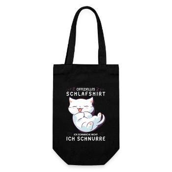 Offizielles Schlafshirt personalisiert mit Katze - Geschenkbeutel für Flaschen - Schwarz - Vorne