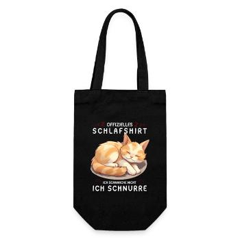Offizielles Schlafshirt personalisiert mit Katze - Geschenkbeutel für Flaschen - Schwarz - Vorne