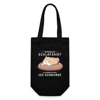 Offizielles Schlafshirt personalisiert mit Katze - Geschenkbeutel für Flaschen - Schwarz - Vorne