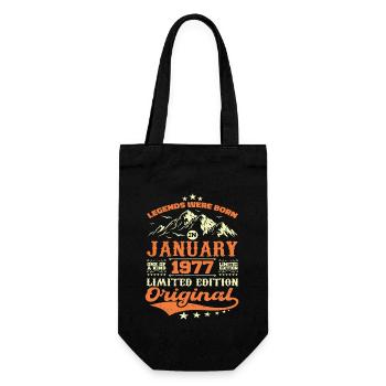 Legendary Since January 1977 Vintage Retro 1977 - Gift Bag for Bottles - black - Front