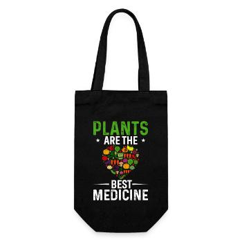 Pflanzen Sind Die Beste Medizin - Geschenkbeutel für Flaschen - Schwarz - Vorne