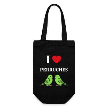 Oiseaux perruches humour petite perruche - Sac à bouteille - noir - Devant