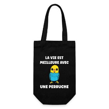 Oiseaux perruches humour petite perruche - Sac à bouteille - noir - Devant