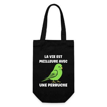 Oiseaux perruches humour petite perruche - Sac à bouteille - noir - Devant