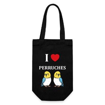 Oiseaux perruches humour petite perruche - Sac à bouteille - noir - Devant