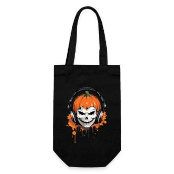 Gruseliger Kürbis Skull Musik Halloween - Geschenkbeutel für Flaschen - Schwarz - Vorne