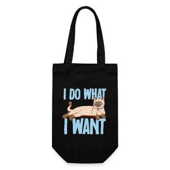 Siamkatze - Geschenkbeutel für Flaschen - Schwarz - Vorne