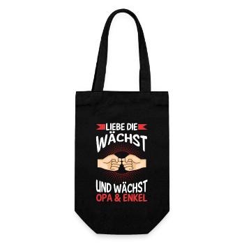 Großvater Opa und Enkel - Geschenkbeutel für Flaschen - Schwarz - Vorne
