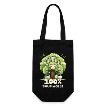 Lustiges Wortspiel; 100 % Baumwolle - Geschenkbeutel für Flaschen - Schwarz - Vorne