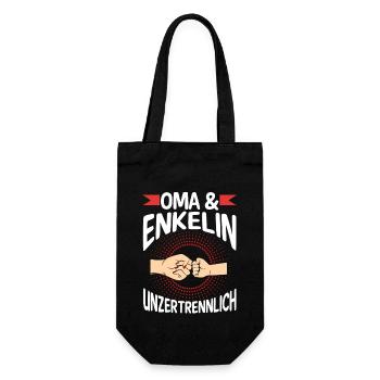 Oma Großmutter und Enkelin - Geschenkbeutel für Flaschen - Schwarz - Vorne