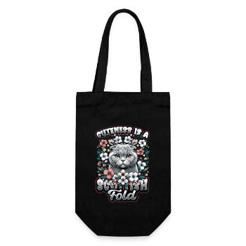 Motif de chat pli écossais mignon - Sac à bouteille - noir - Devant
