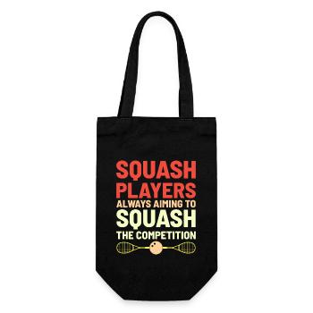 Squashspieler Squash-Tennisspieler Raquetball-Spor - Geschenkbeutel für Flaschen - Schwarz - Vorne