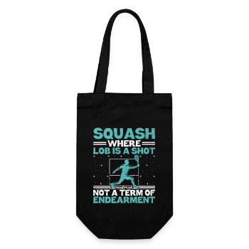 Squashspieler Squash-Tennisspieler Raquetball-Spor - Geschenkbeutel für Flaschen - Schwarz - Vorne