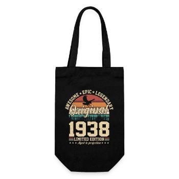 Vintage 1938 Birthday - Gift Bag for Bottles - black - Front