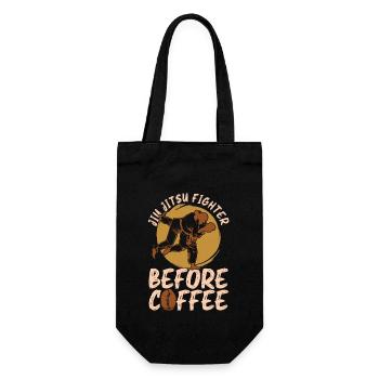 Jiu Jitsu Fighter Before Martial Arts Coffee Lover - Gift Bag for Bottles - black - Front