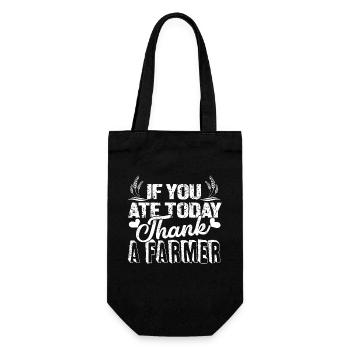 Farmer If You Ate Today Thank A Farmer - Gift Bag for Bottles - black - Front