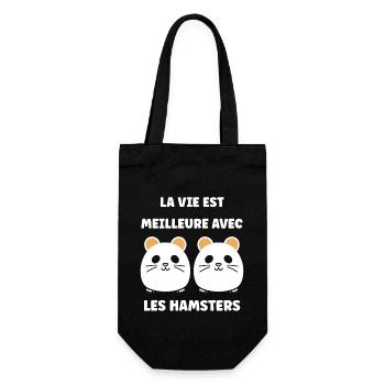 Mignon Humour petit hamster - Sac à bouteille - noir - Devant