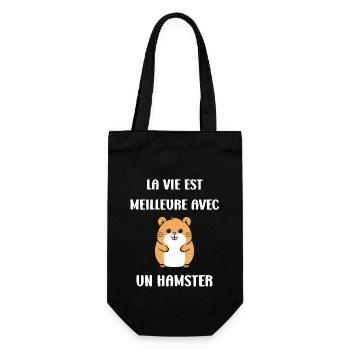 Mignon Humour petit hamster - Sac à bouteille - noir - Devant