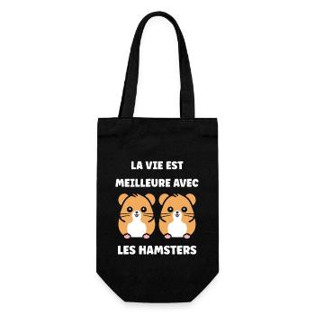 Mignon Humour petit hamster - Sac à bouteille - noir - Devant