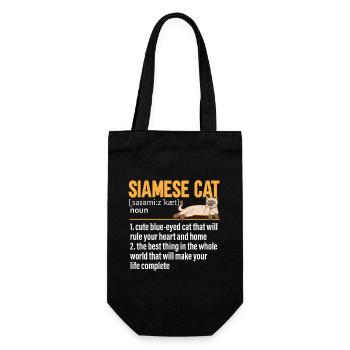 Siamkatze - Geschenkbeutel für Flaschen - Schwarz - Vorne