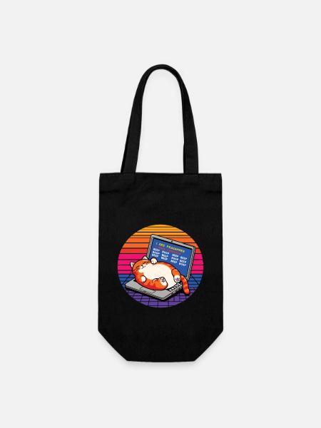 Ich bin Programmierer, fette schlafende Katze - Geschenkbeutel für Flaschen - Schwarz