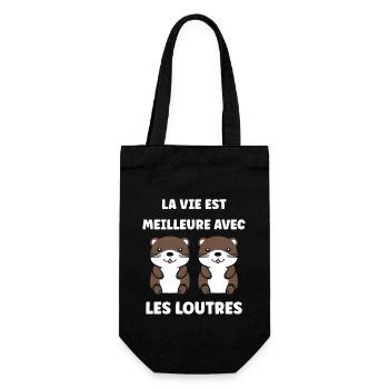 Humour petite loutre - Sac à bouteille - noir - Devant