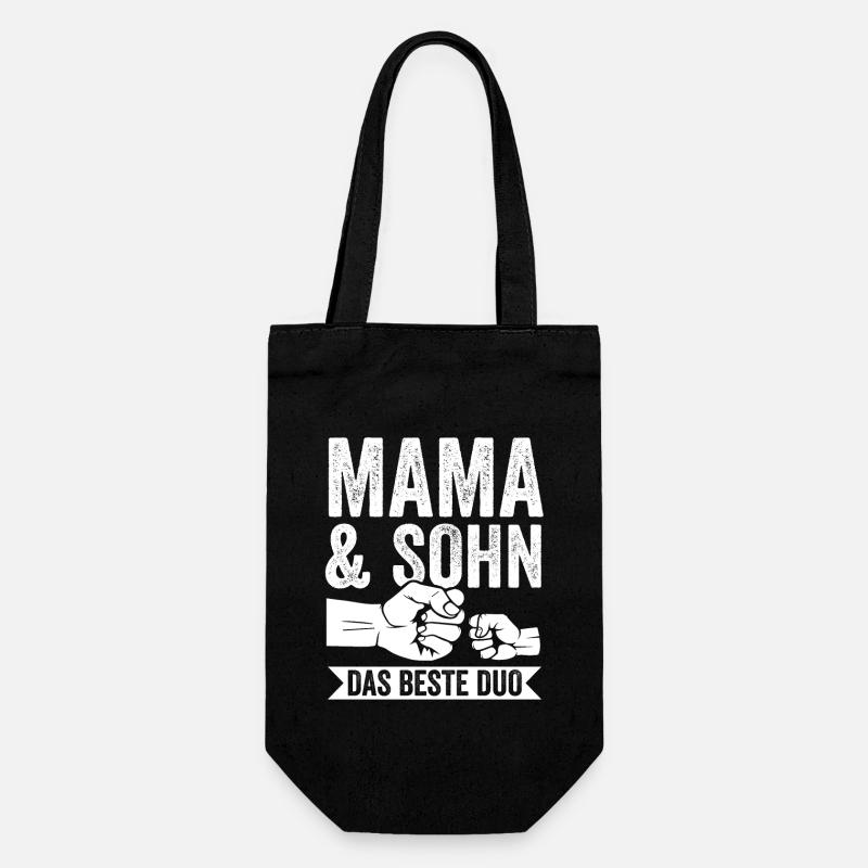Mutter Muttertag Mama und Sohn - Geschenkbeutel für Flaschen - Schwarz