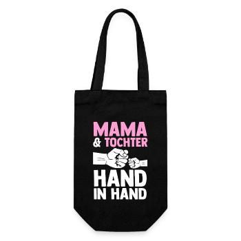 Mutter Muttertag Mama und Tochter - Geschenkbeutel für Flaschen - Schwarz - Vorne