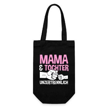 Mutter Muttertag Mama und Tochter - Geschenkbeutel für Flaschen - Schwarz - Vorne
