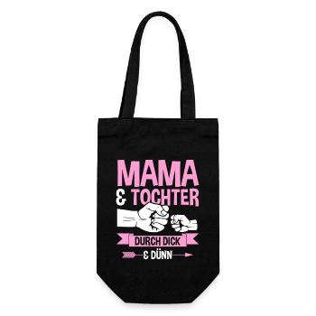Mutter Muttertag Mama und Tochter - Geschenkbeutel für Flaschen - Schwarz - Vorne