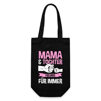 Mutter Muttertag Mama und Tochter - Geschenkbeutel für Flaschen - Schwarz - Vorne