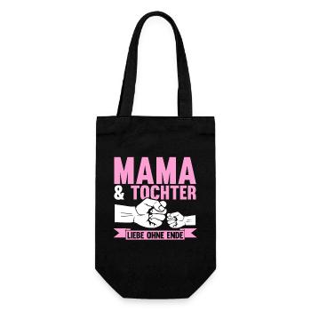 Mutter Muttertag Mama und Tochter - Geschenkbeutel für Flaschen - Schwarz - Vorne