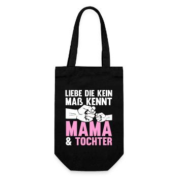 Mutter Muttertag Mama und Tochter - Geschenkbeutel für Flaschen - Schwarz - Vorne